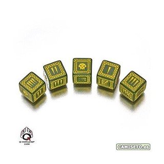 Orc Green & yellow 5D6 Dice (5)