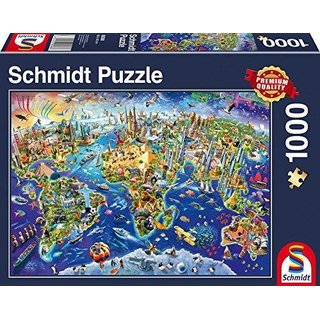 Schmidt Spiele Puzzle 58288 - Puzzle 1.000 Teile, Entdecke Unsere Welt