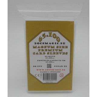 500 Docsmagic.de Premium Magnum Board Game Sleeves - 65 x 100 - 67 x 102 - 10 Packs
