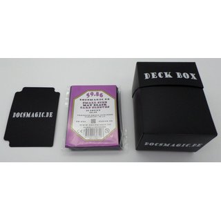 Docsmagic.de Deck Box Medium + 60 Mat Black Sleeves Small Size - Kartenhüllen Schwarz