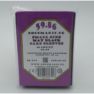 60 Docsmagic.de Mat Black Card Sleeves Small Size 62 x 89 - Yu-Gi-Oh! Cardfight - Mini Kartenhüllen Schwarz