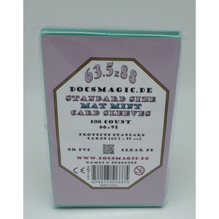 2 x 100 Docsmagic.de Mat Mint Card Sleeves Standard Size 66 x 91 - Aqua - Kartenhüllen - Pokemon - Magic