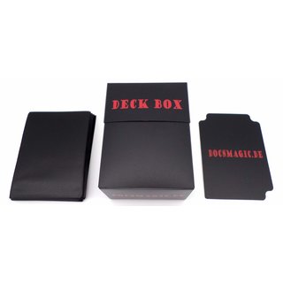 Docsmagic.de Deck Box + 60 Double Mat Black Sleeves Small Size - Mini Kartenbox & Kartenhüllen Schwarz - Yu-Gi-Oh!