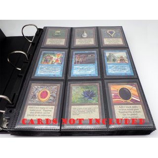 Docsmagic.de 3-Ring Album Black + 50 18-Pocket Pages Black - Sideloading - Sammelalbum + Ordnerseiten - Schwarz - Pokemon - Yu-Gi-Oh! - Magic