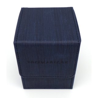 Docsmagic.de Premium Magnetic Flip Box (100) Blue + Deck Divider - MTG PKM YGO - Kartenbox Blau