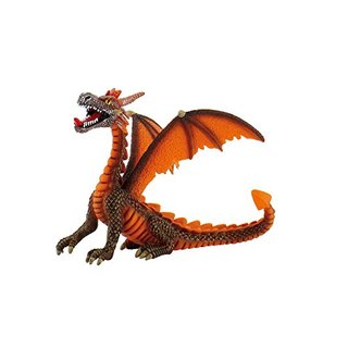 Bullyland 75595 - Spielfigur, Drache sitzend orange, ca. 11 cm