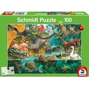 Schmidt Spiele Puzzle 56306 Tierfamilien am Ufer 100...