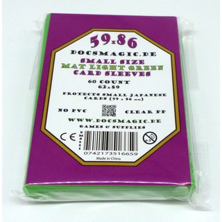 4 x 60 Docsmagic.de Mat Light Green Card Sleeves Small Size 62 x 89 - Hellgrün - Mini Kartenhüllen - YGO