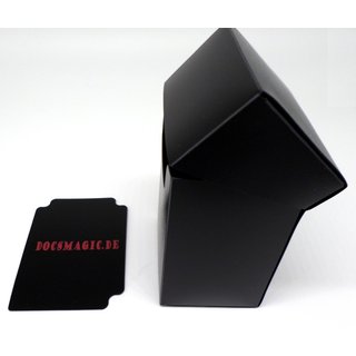 4 x Docsmagic.de Deck Box Full Black + Card Divider - Kartenbox Schwarz - PKM YGO MTG