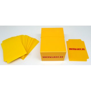 Docsmagic.de Deck Box Full + 100 Double Mat Yellow Sleeves Standard - Kartenbox & Kartenhüllen Gelb - PKM MTG