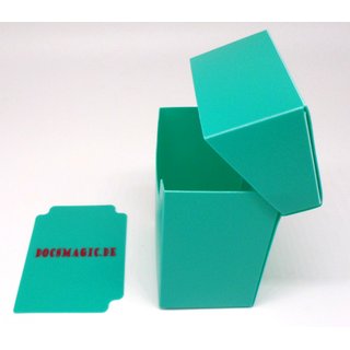 Docsmagic.de Deck Box Full + 100 Double Mat Mint Sleeves Standard - Kartenbox & Kartenhüllen Aqua - PKM MTG