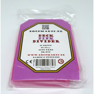 25 Docsmagic.de Trading Card Deck Divider Pink - Kartentrenner Rosa - MTG PKM YGO