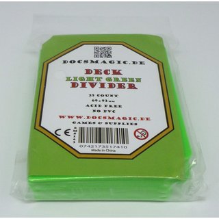 25 Docsmagic.de Trading Card Deck Divider Light Green - Kartentrenner Hellgrün - MTG PKM YGO