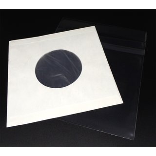 100 Docsmagic.de Polylined Paper Inner Sleeves + Resealable Outer Bags for 7 45rpm Vinyl Records 3 Mil - Schallplatten Hüllen