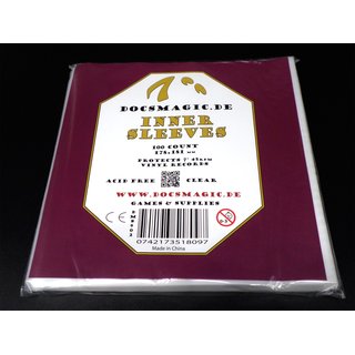 100 Docsmagic.de Inner Sleeves + Resealable Outer Bags for 7 45rpm Vinyl Records Clear - Schallplatten Hüllen Durchsichtig