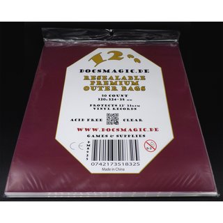 50 Docsmagic.de Premium Resealable Outer Bags for 12 33rpm Vinyl Records Clear 5 Mil - Schallplatten Hüllen Durchsichtig