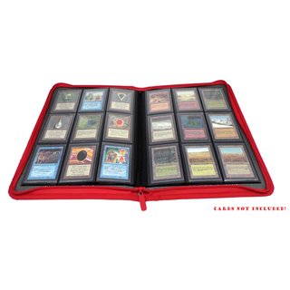 Docsmagic.de Premium Pro-Player 9-Pocket Zip-Album Red - 360 Card Binder - MTG - PKM - YGO - Reissverschluss Rot