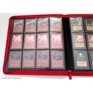Docsmagic.de Premium Pro-Player 12-Pocket Playset Zip-Album Red - 480 Card Binder - MTG - PKM - YGO - Reissverschluss Rot