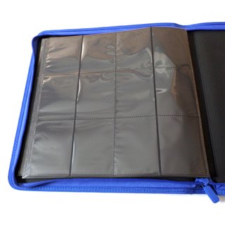 Docsmagic.de Pro-Player 12-Pocket Playset Zip-Album Dark Blue - 480 Card Binder - MTG - PKM - YGO - Reissverschluss Dunkelblau