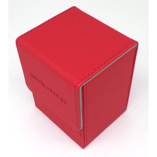 Docsmagic.de Premium Magnetic Flip Box (80) Red + Deck Divider - MTG PKM YGO - Kartenbox Rot