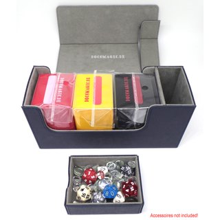Docsmagic.de Premium Magnetic Tray Long Box Dark Blue Small - Card Deck Storage - Kartenbox Aufbewahrung Transport Dunkelblau
