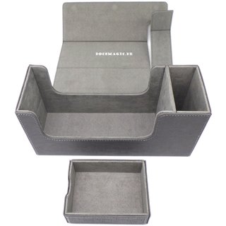 Docsmagic.de Premium Magnetic Tray Long Box Silver Small + 2 Flip Boxes - Silber