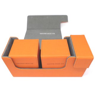Docsmagic.de Premium Magnetic Tray Long Box Orange Small + 2 Flip Boxes - Orange
