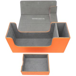 Docsmagic.de Premium Magnetic Tray Long Box Orange Small + 2 Flip Boxes - Orange