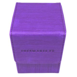 Docsmagic.de Premium Magnetic Flip Box (100) Purple + Deck Divider - MTG - PKM - YGO - Kartenbox Lila