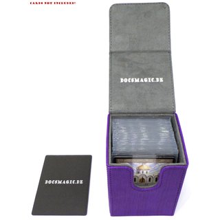 Docsmagic.de Premium Magnetic Flip Box (100) Purple + Deck Divider - MTG - PKM - YGO - Kartenbox Lila